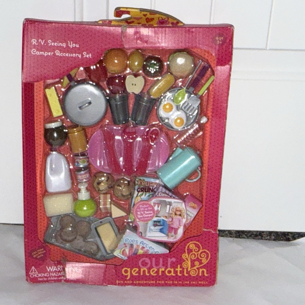 NEW Our Generation 53 pc. Play‎ Food Camper Accessory set  for 18'' Damaged Box